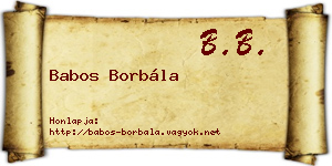 Babos Borbála névjegykártya